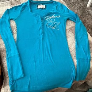 Aero long sleeve button up T-shirt